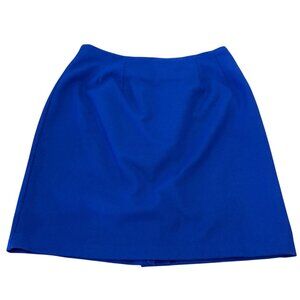 Savannah Wool Blend Womens Vintage A-Line Skirt Size 14P Vibrant Royal Blue